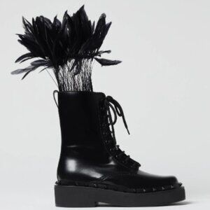Valentino Feather Combat Boots | Runway Edition | Size 41